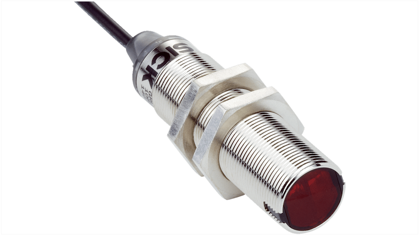 Sick GRTE18 zylindrisch Optischer Sensor, Energetisch, Bereich 1000 mm, NPN Ausgang, Anschlusskabel,