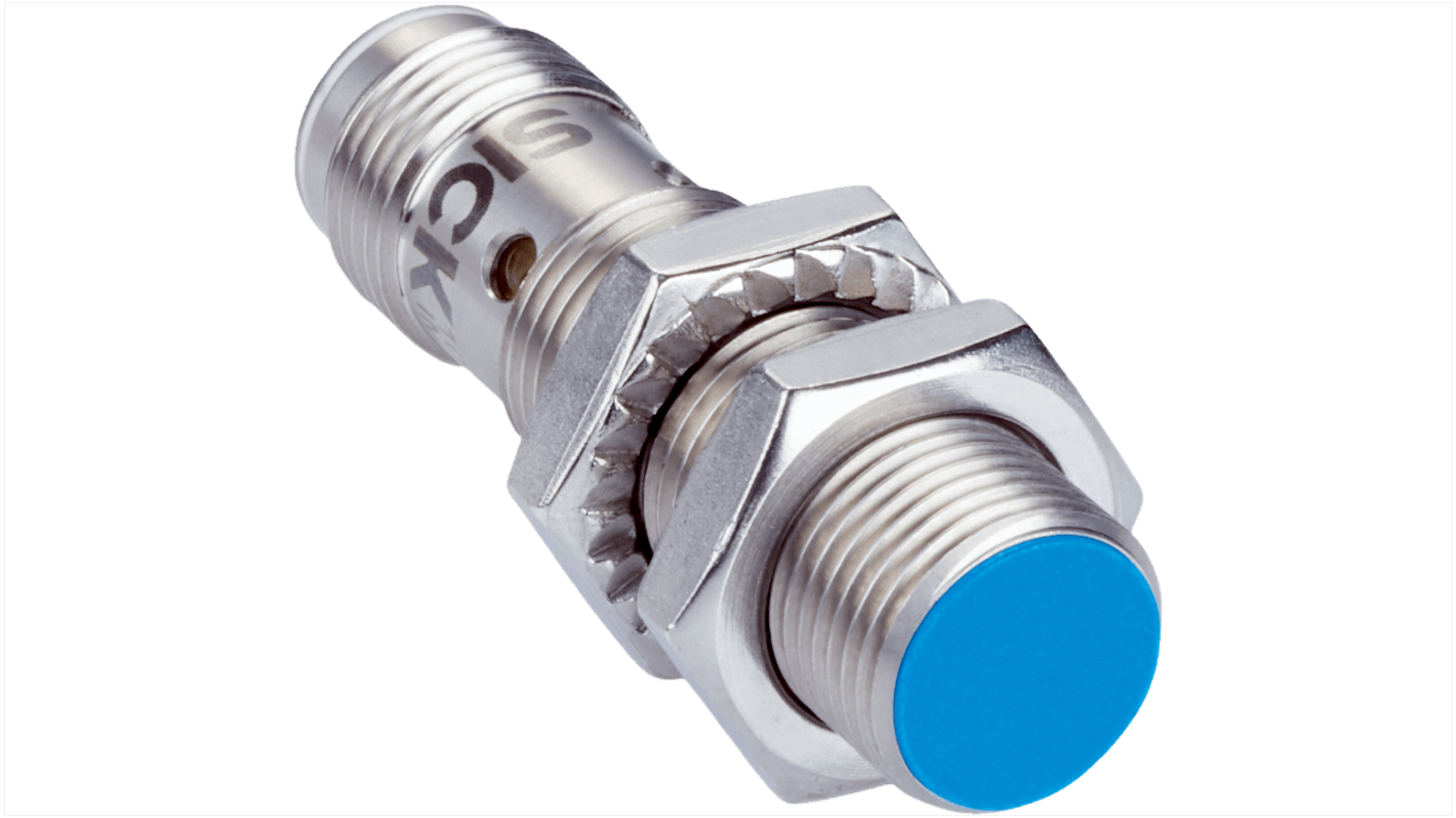 Sick IMB12 Series Inductive Barrel-Style Inductive Proximity Sensor, M12 x 1, 4 mm Detection, NPN Output, 10 →