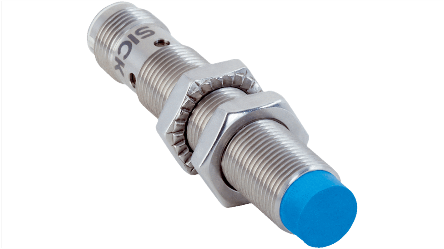 Sick IMB12 Series Inductive Barrel-Style Inductive Proximity Sensor, M12 x 1, 8 mm Detection, Normally Open Output, 10