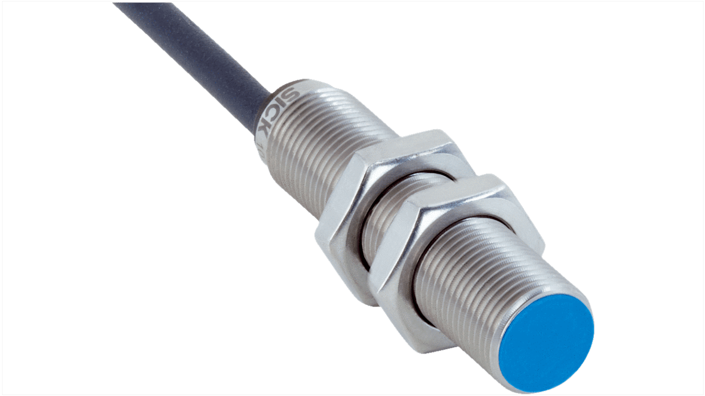 Sick IMS12 Series Inductive Barrel-Style Inductive Proximity Sensor, M12 x 1, 4 mm Detection, PNP Output, 7.2 →