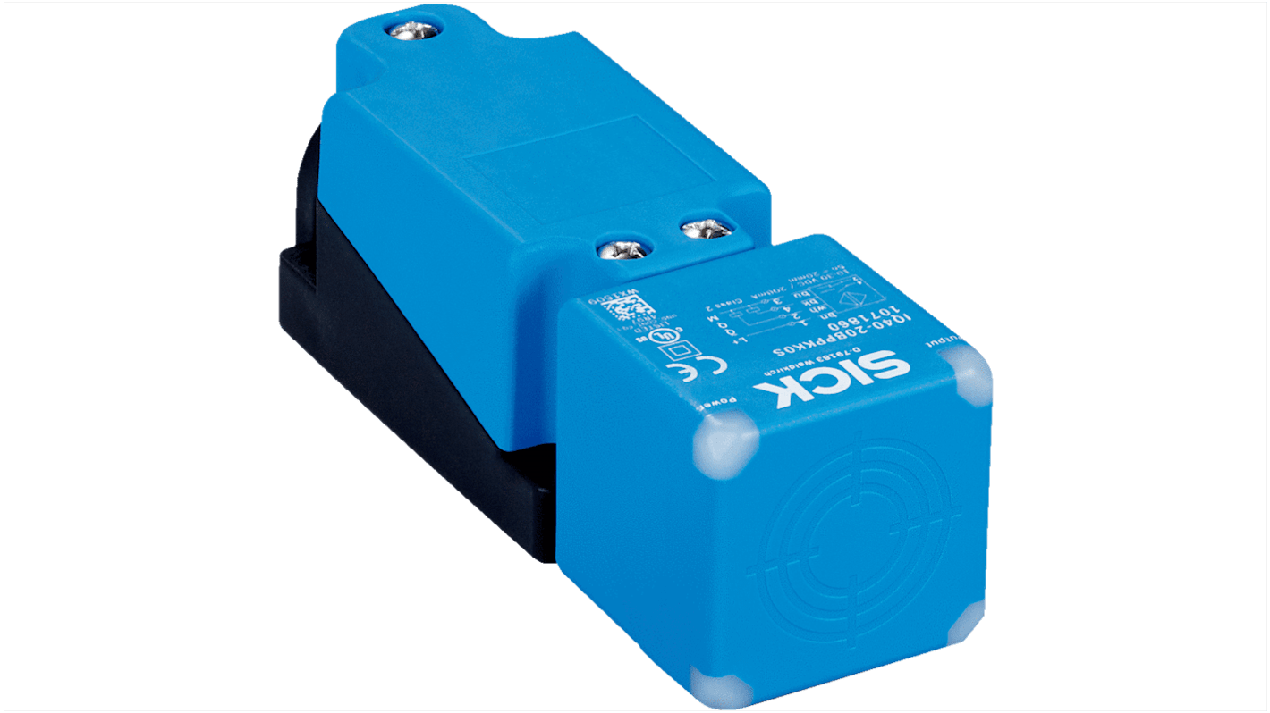 Sick IQ40 Series Inductive Rectangular-Style Inductive Proximity Sensor, 40 mm Detection, NPN Output, 10 → 30 V