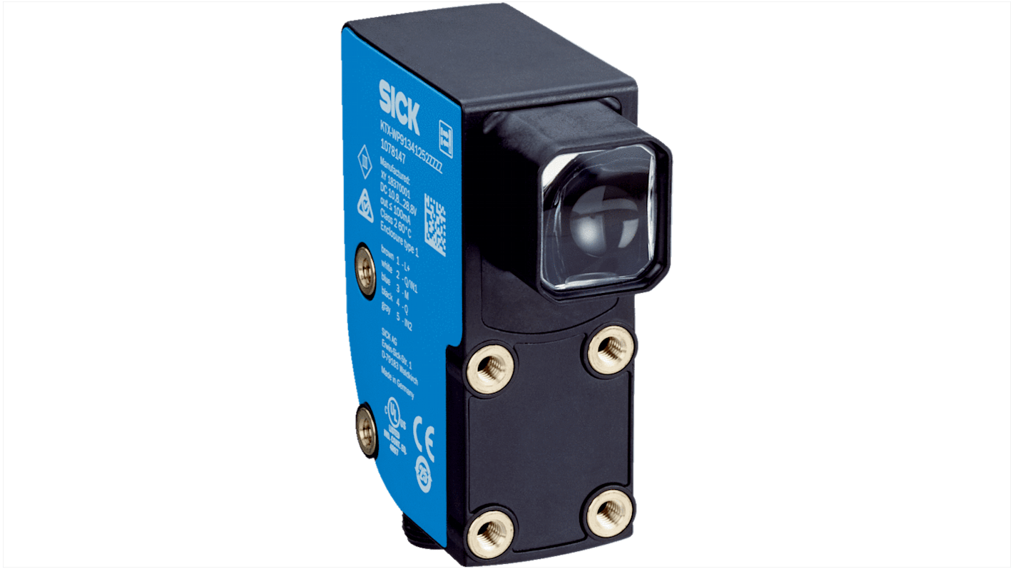 Sick KTX Kontrastsensoren 40 mm, IP67, RGB LED, PNP 100 mA, 10,8 → 28,8 V dc