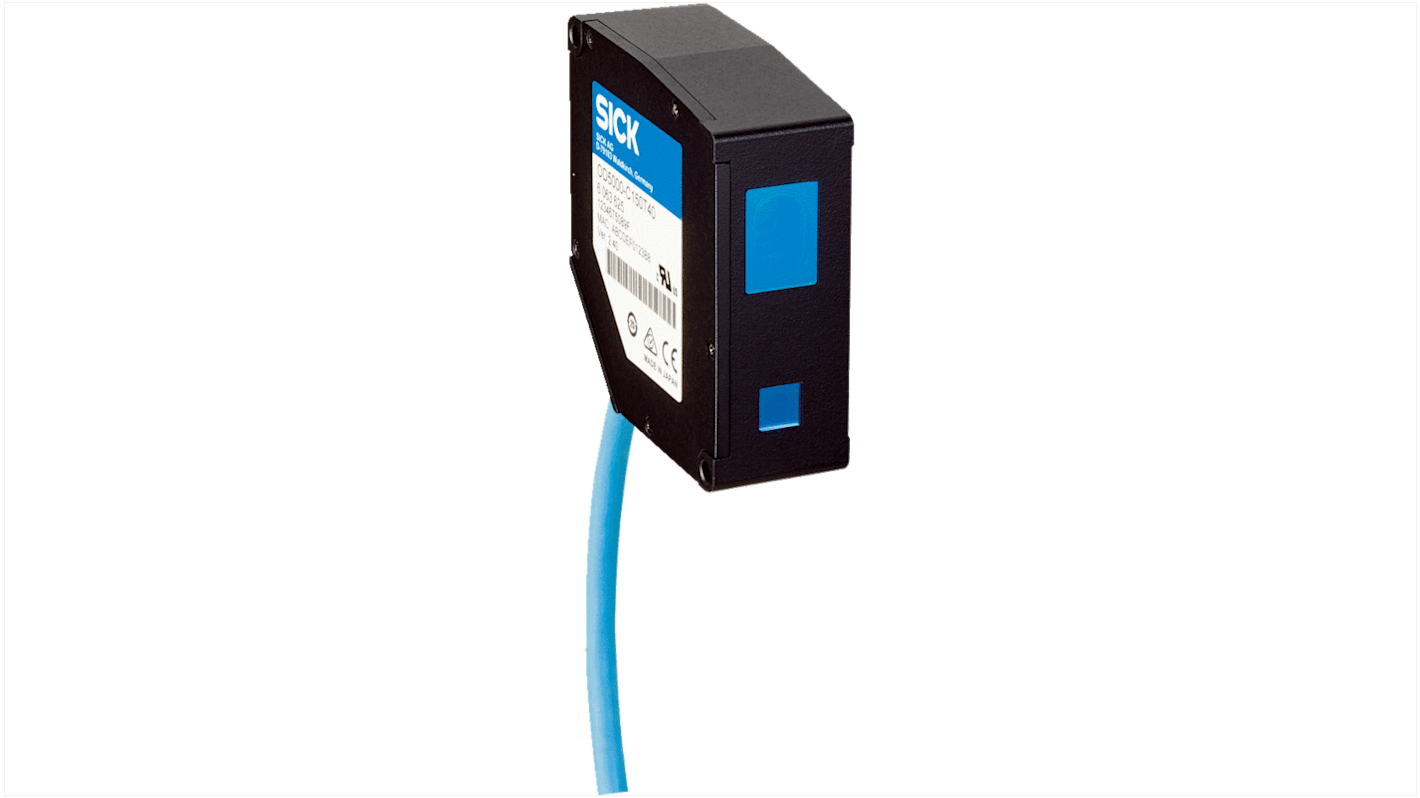 Sensor de distancia rectangular Sick, Detección de Distancia, alcance 190 mm, salida PNP/NPN, Conector macho M12 de 8