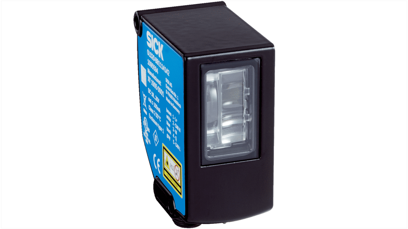 Sensor de contraste Sick serie OLS20, alcance 100 mm, LED azul, 18 → 30 V cc, salida PNP/NPN, Push-pull,