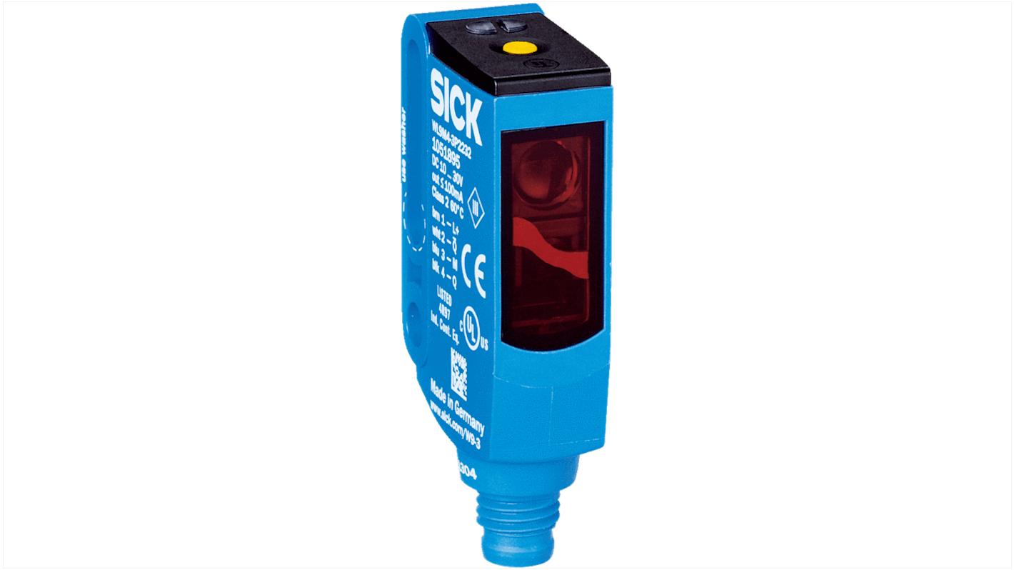 Sick WL9M4 Rechteckig Optischer Sensor, Reflektierend, Bereich 5 m, PNP Ausgang, 4-Pin, Stecker M8,