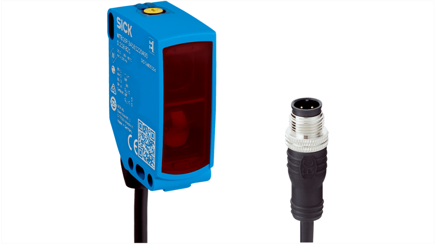 Sick IO-LINK Photoelectric Sensor, Rectangular Sensor, 1600 mm Detection Range IO-LINK