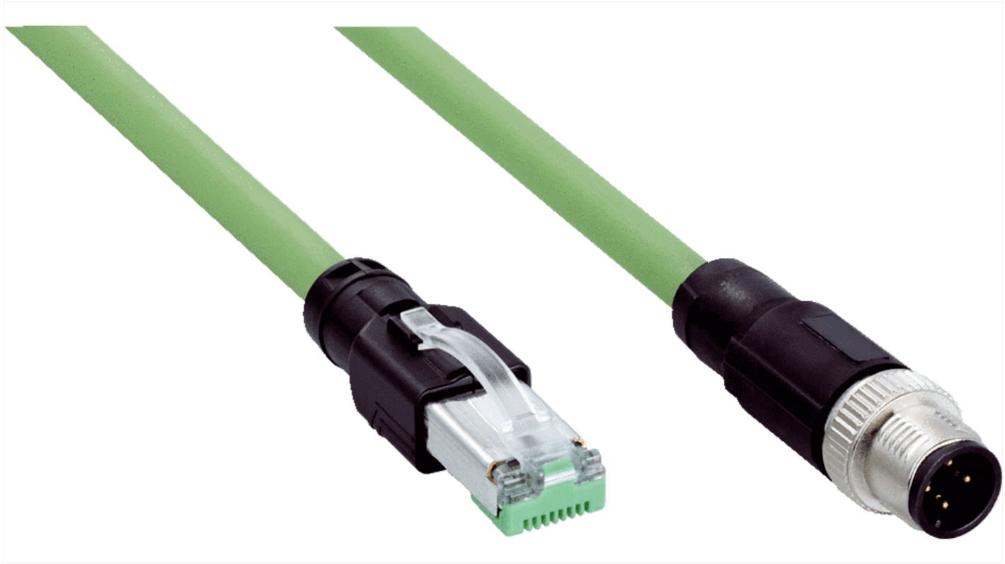 Cable Ethernet Cat5 apantallado Sick de color Verde, long. 5m, funda de Poliuretano