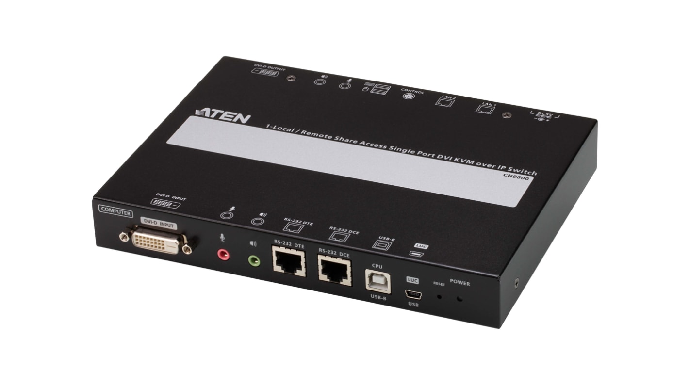 Aten KVM-Switch 1-Port DVI USB 3.5 mm Jack
