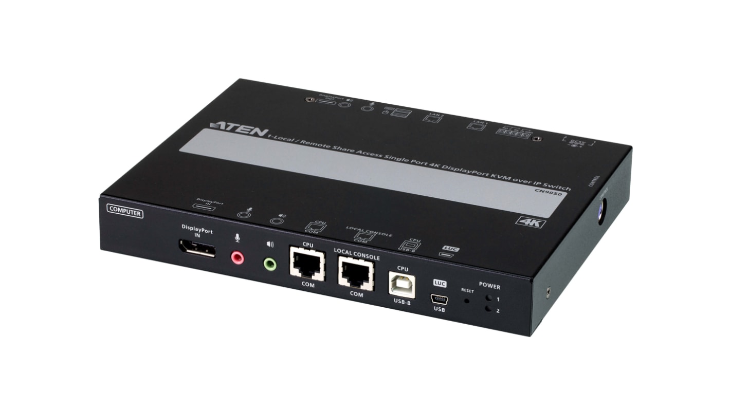 Aten KVM-Switch 1-Port DisplayPort USB 3.5 mm Jack