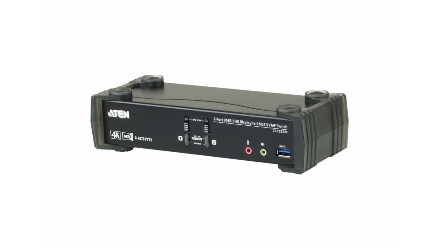 Aten KVM-Switch 2-Port DisplayPort USB 3.5 mm Jack