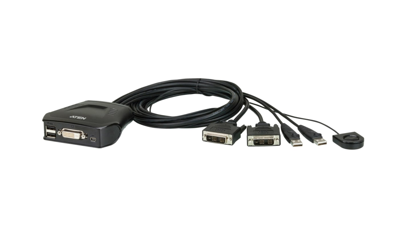 Aten 2 Port USB DVI KVM Switch, 1920 x 1200 Maximum Resolution