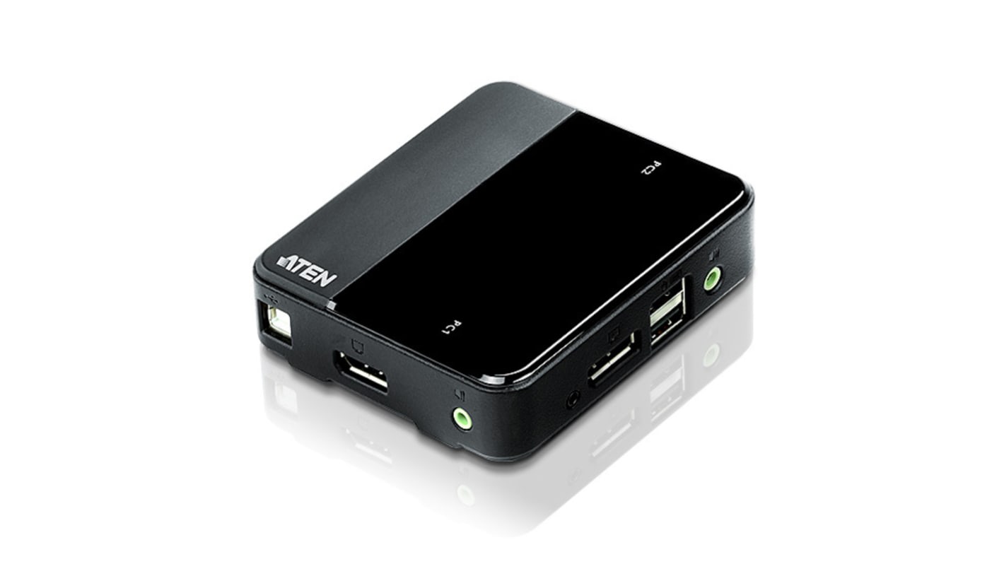 Switch KVM 3.5 mm Jack Aten, 2 puertos USB DisplayPort