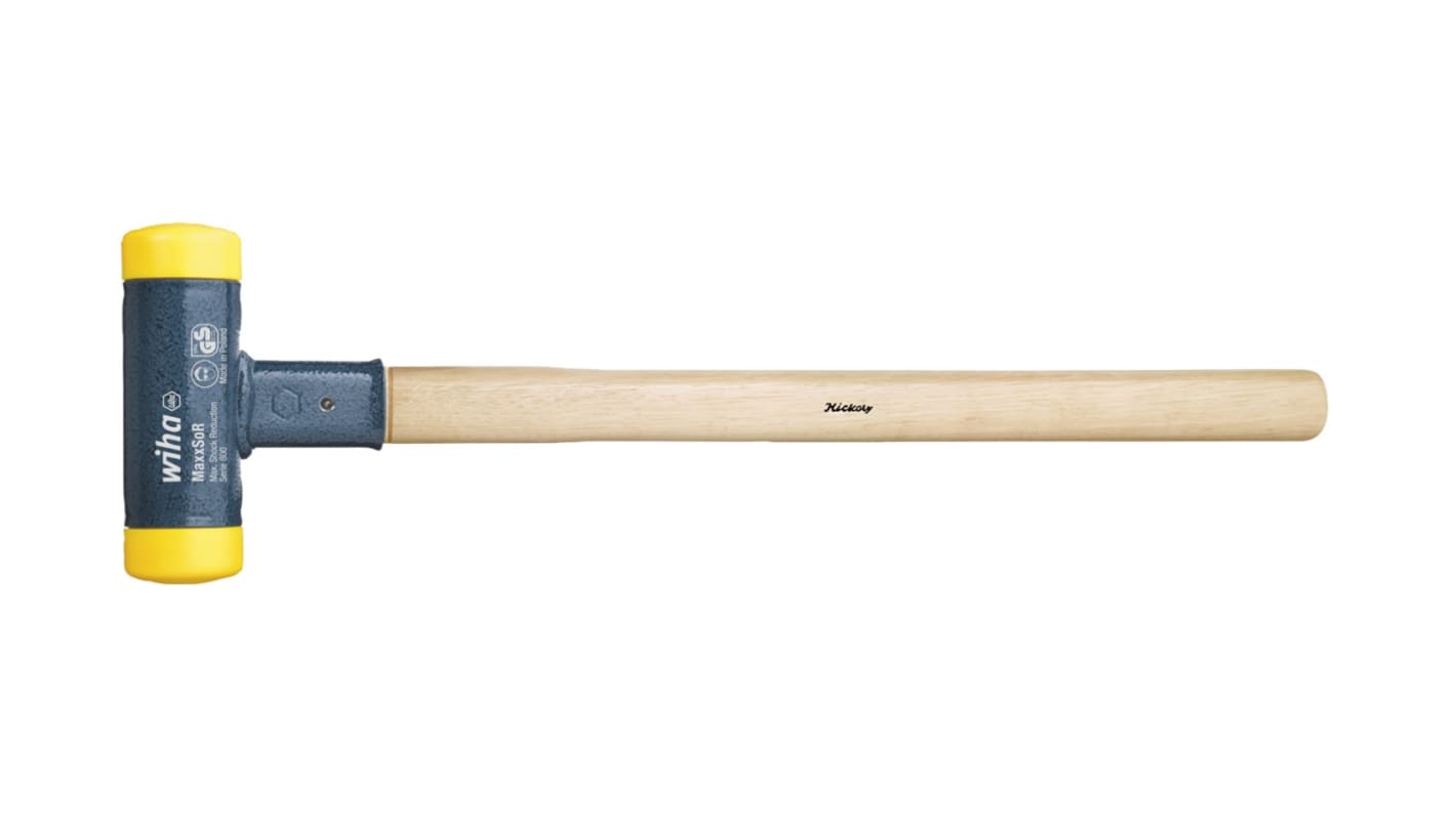 Wiha Hammer, Rückschlagfreier Hammer Rund Hickory-Holz-Stiel 436g 350 mm