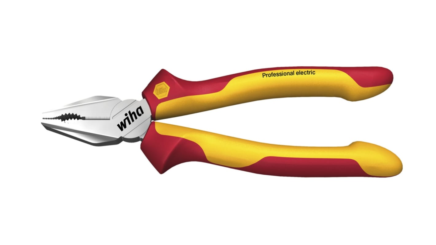 Wiha Z01018006SB Combination Pliers, 180 mm Overall, Straight Tip