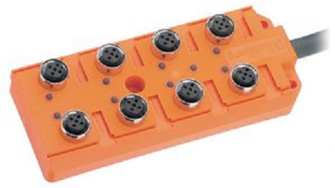 111 Series Sensor Box, M12, 10m cable, 8 way, 8 port