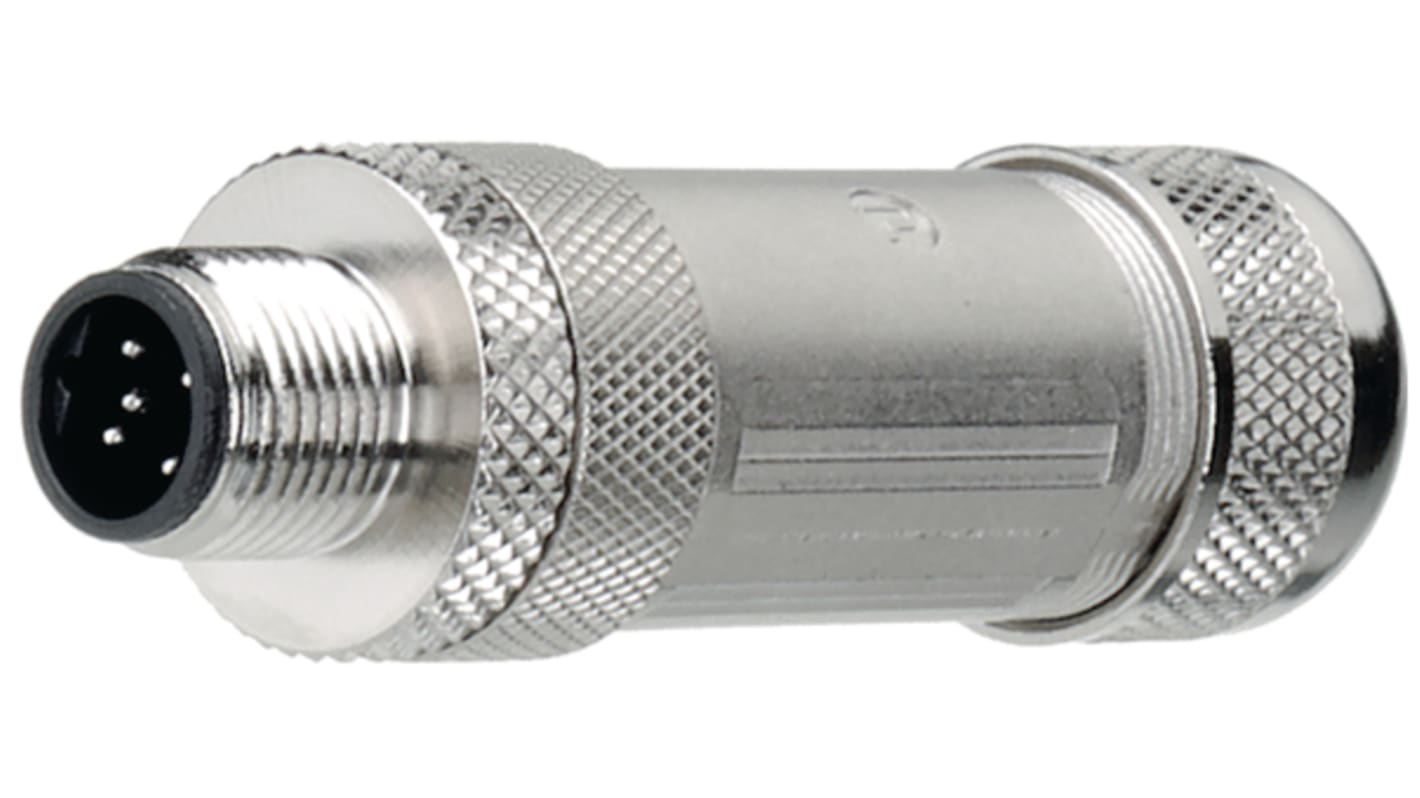 Industrial Circular Connectors, 5 Contacts, Cable, M12 Connector, Plug, Male, IP67, 662 Series