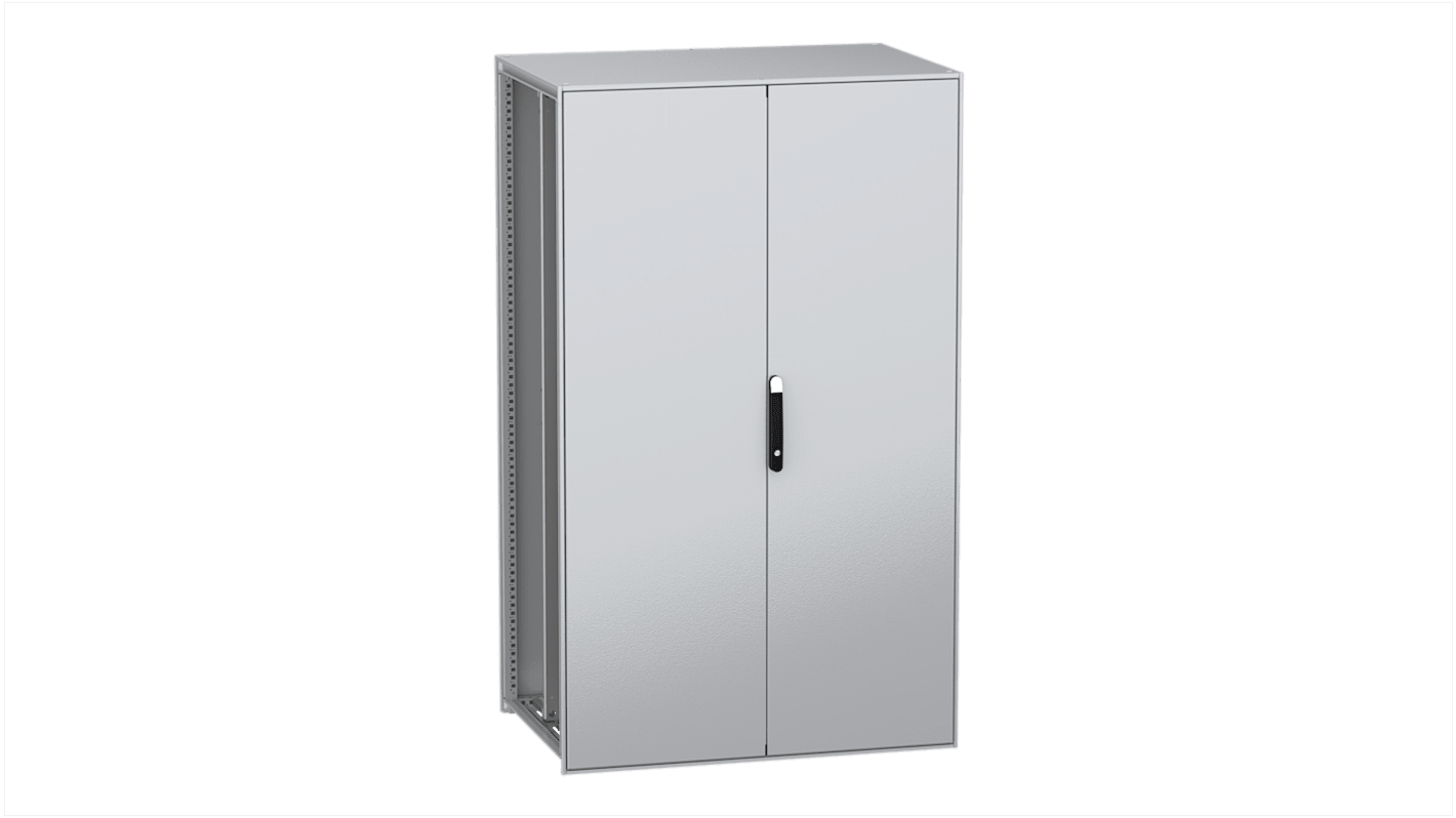 Schneider Electric PanelSeT SFN Series Galvanised Steel Double-Door-Door Floor Standing Enclosure, Plain Door Door,