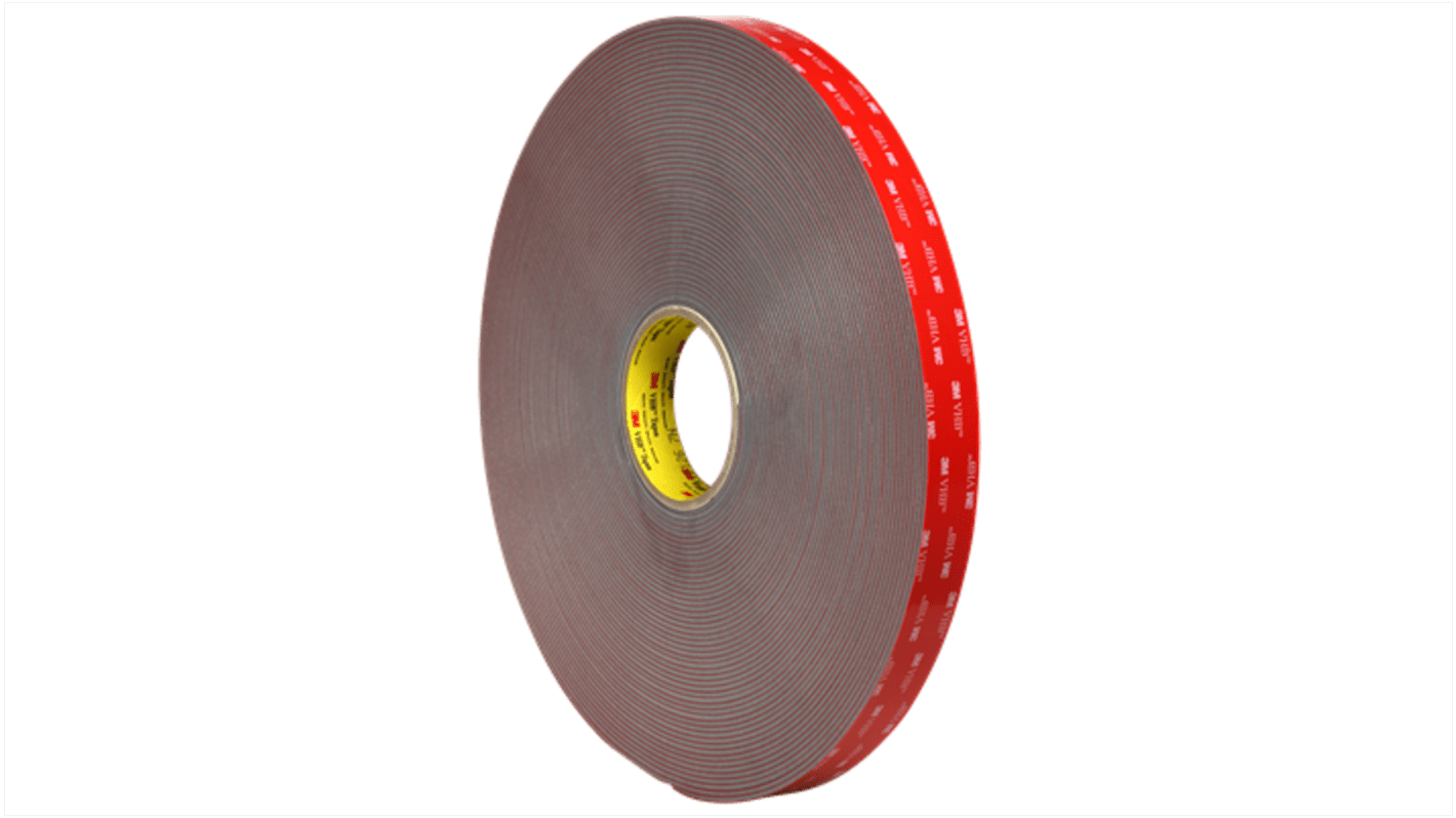 3M 4991, 700003 Grey Foam Tape, 12mm x 16.5m, 2.3mm Thick