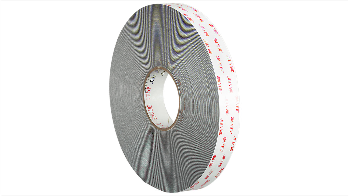 3M 4941, 700007 Grey Foam Tape, 19mm x 33m, 1.1mm Thick