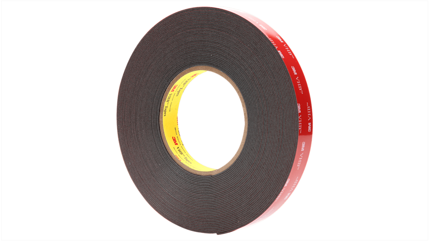 3M 5925, 710021 Black Foam Tape, 6mm x 66m, 0.6mm Thick