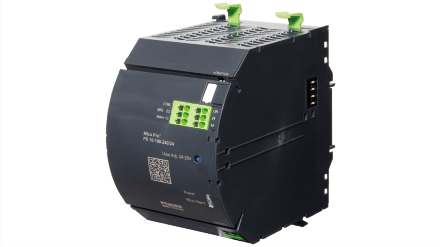 9000-41190 DIN Rail Power Supply, 90 → 265V ac ac Input, 24 → 28V dc dc Output, 10A Output