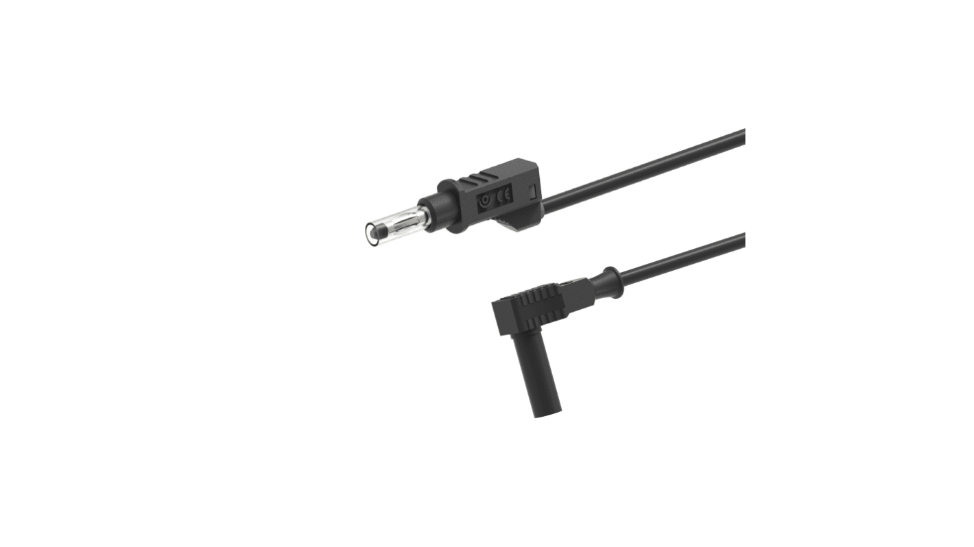 Electro PJP Plug, 12A, 600V, Black, 50mm Lead Length