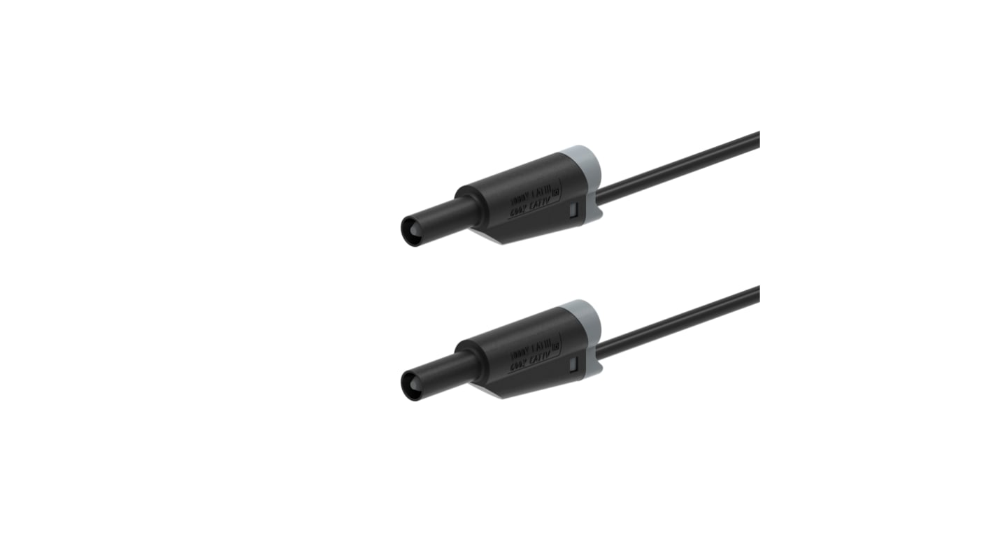 Plug, 12A, 1kV, Black, 200mm Lead Length