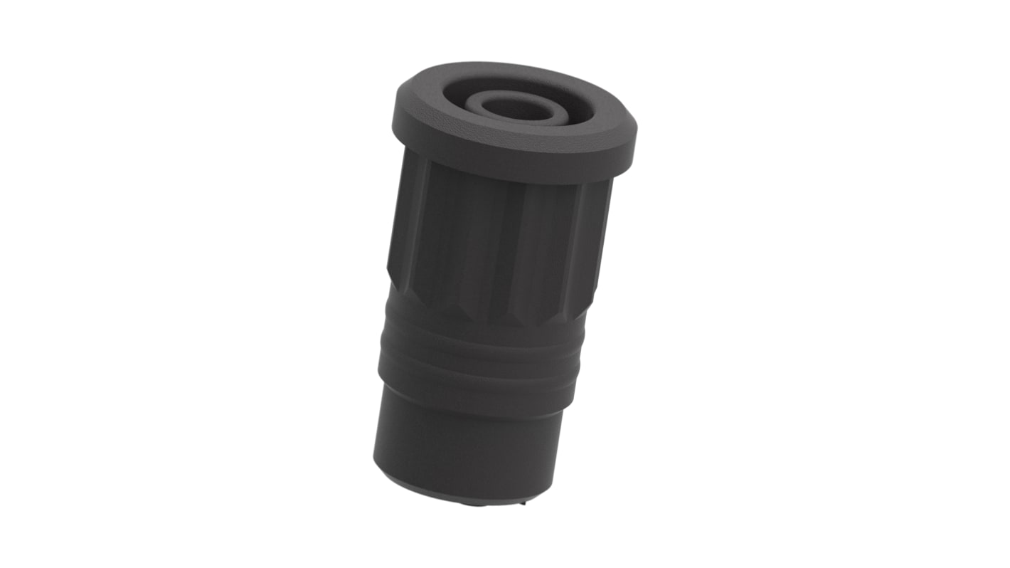 Black Female Banana Socket, 4 mm Connector, Press Fit Termination, 36A, 1kV, Nickel Plating