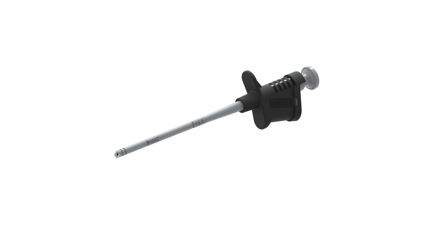 Black Hook Clip with , 6A, 1kV, 4mm Socket