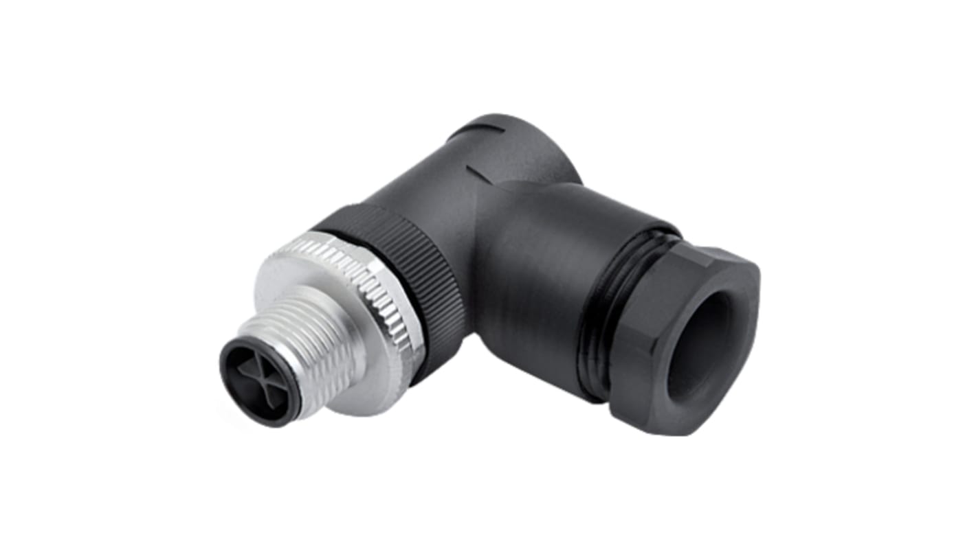 Industrial Circular Connectors, 4 Contacts, Cable Mount, M12 Connector, Socket, Female, IP67, POWER M12 Series