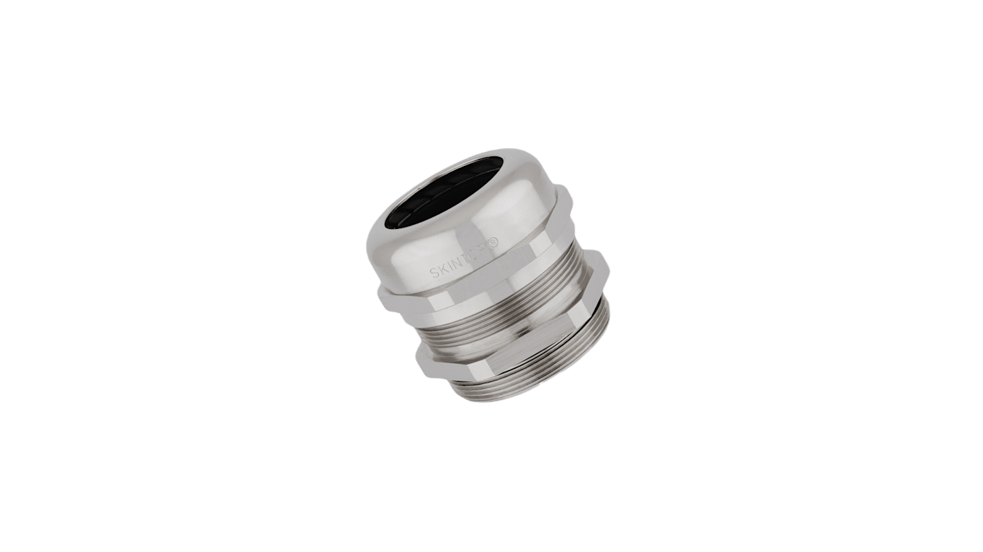 5311 Series Silver Brass Cable Gland, M12 Thread, IP68, IP69