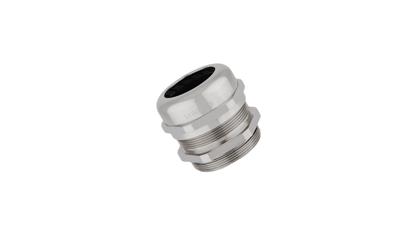 5311 Series Silver Brass Cable Gland, M32 Thread, IP68, IP69