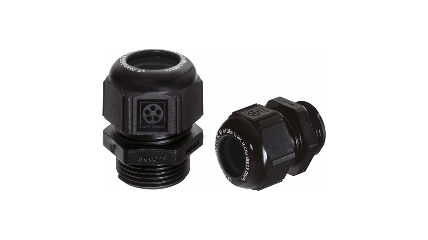 Prensaestopas Lapp 5411 de Poliamida Negro, rosca M12, IP66, IP68