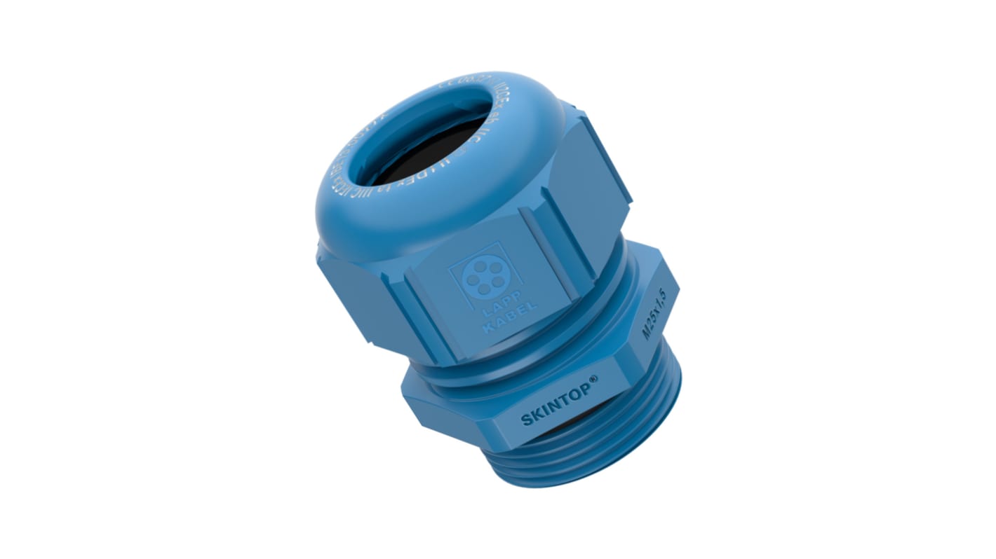 5411 Series Blue Polyamide Cable Gland, M16 Thread, IP66, IP68