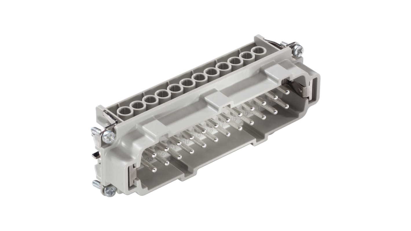 Connector, 25 Way, 16A, Male, H-BE 24, 500 V