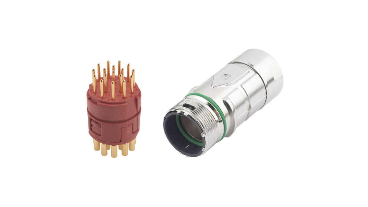 Industrial Circular Connectors, 17 Contacts, Cable Mount, M23 Connector, Plug, Male, IP68, SIGNAL M23 Series