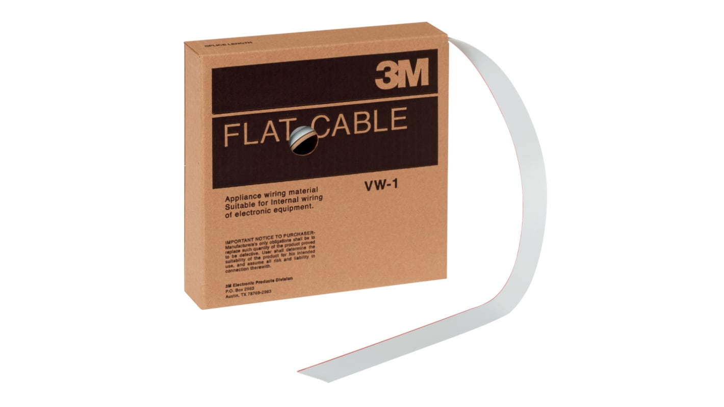 3801 Series Flat Ribbon Cable, 26-Way, 1.27mm Pitch, 100ft Length