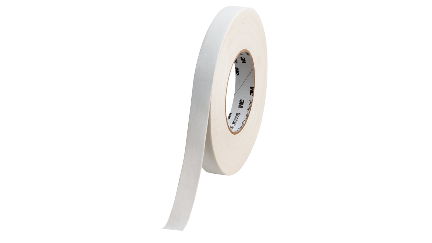 Cinta adhesiva de tela, PVC 3M 9545N de color Blanco, 19mm x 50m, grosor 0.3mm