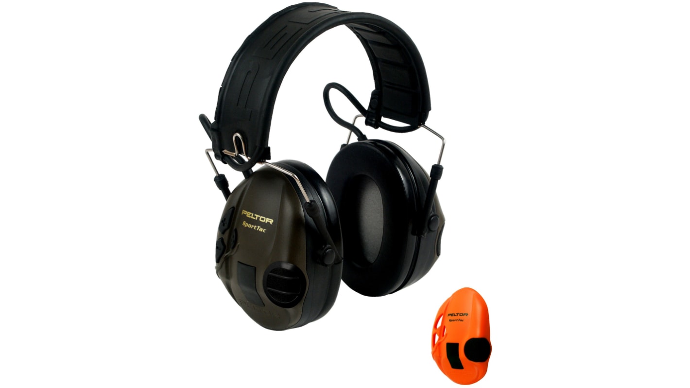 SportTac Wired Listen Only Ear Defender with Headband, 26dB, Orange