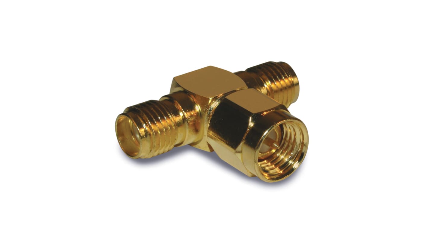 Conector SMA Amphenol RF SMA9073A1-3GT50G-50, Conector Hembra En T SMA a Conector hembra SMA, 18GHz