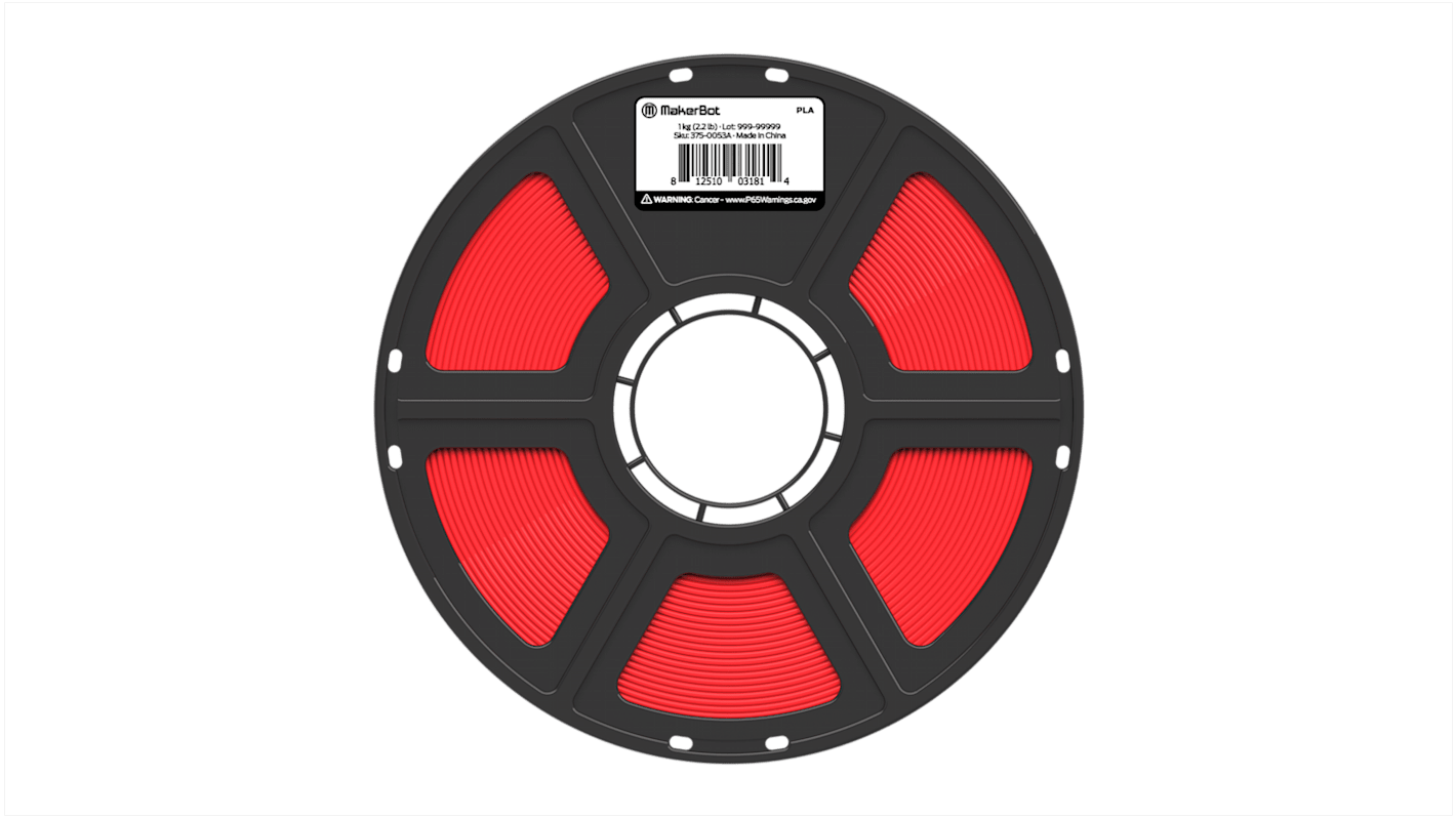 PLA 3D-Drucker Filament zur Verwendung mit UltiMaker Sketch und Sketch Large Series 3D-Drucker, Rot, FDM, 1kg