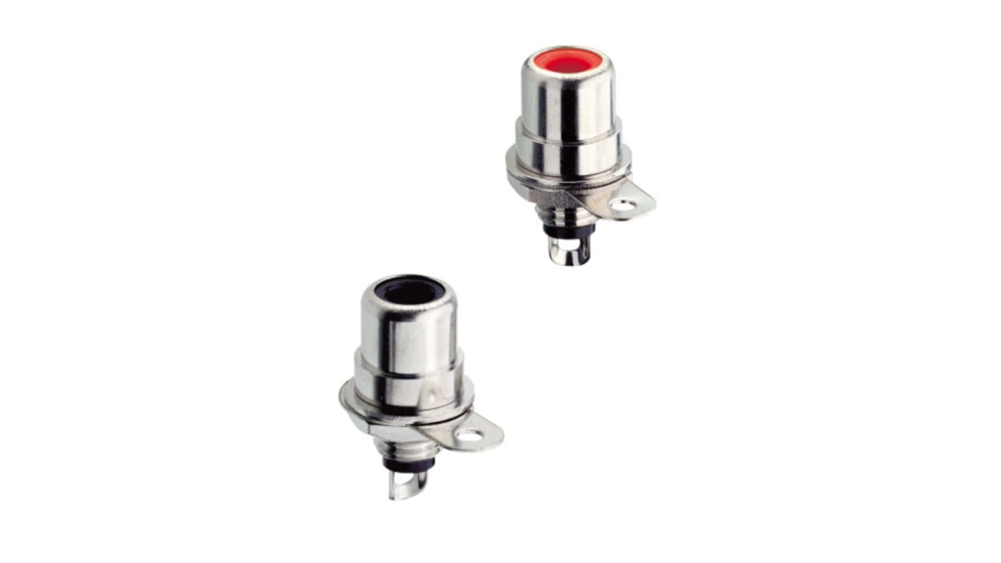 RCA audio/video socket, 2-pole, nickel p