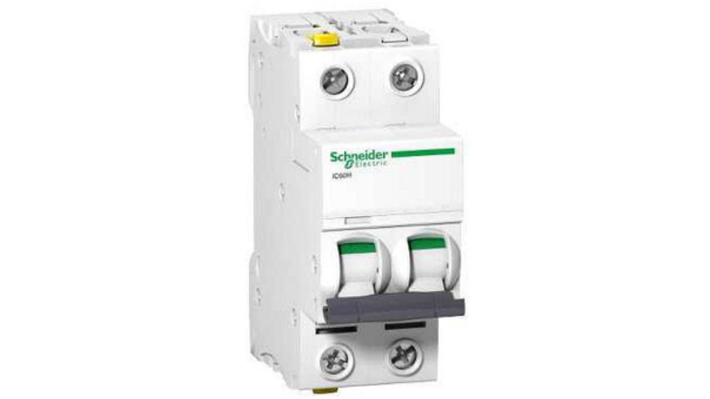 SCHAEFFLER Acti 9 Circuit Breaker - iC60 2 Pole 440V ac Voltage Rating DIN Rail Mount, 16A Current Rating