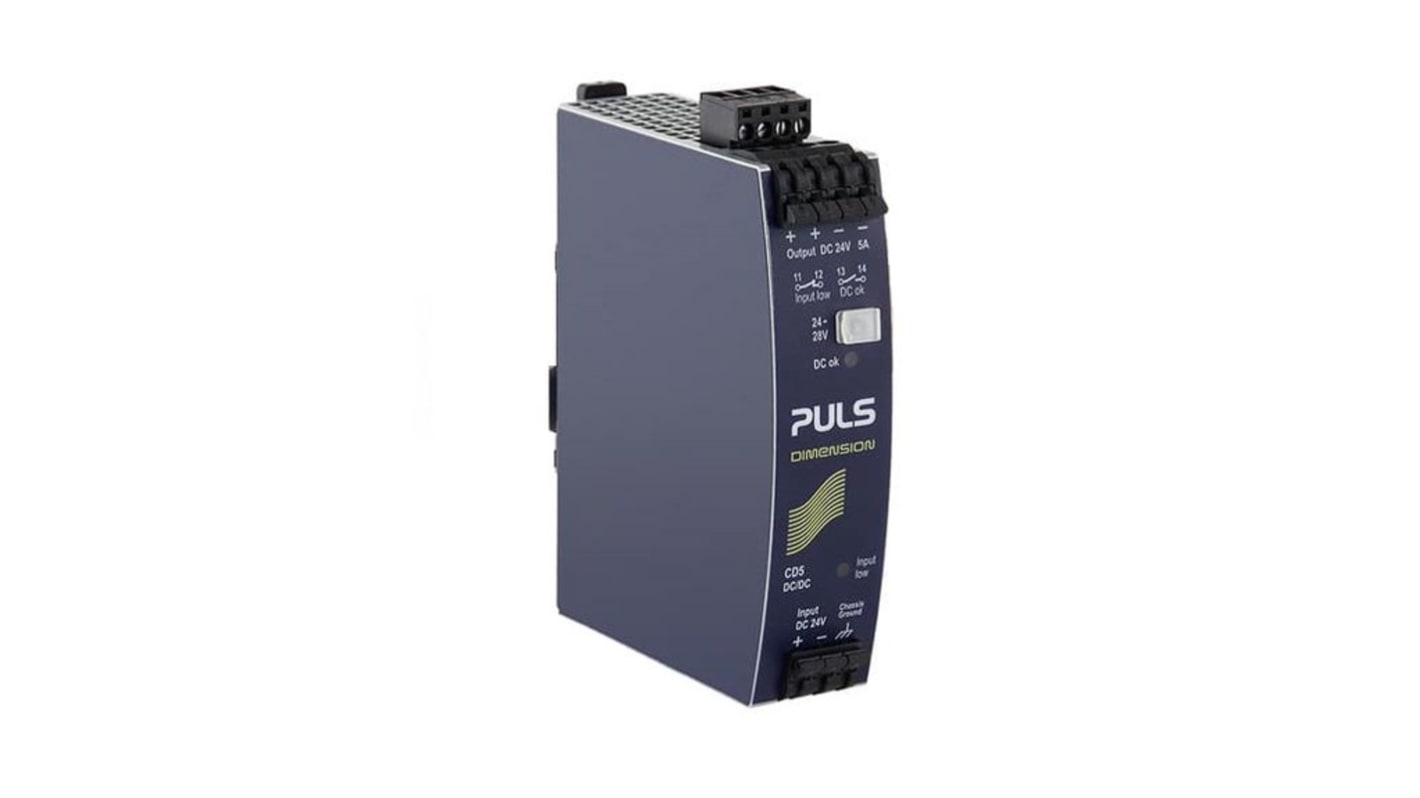 Convertisseur DC-DC PULS, CD5, Montage rail DIN, 120W, 24V c.c., 1.5A