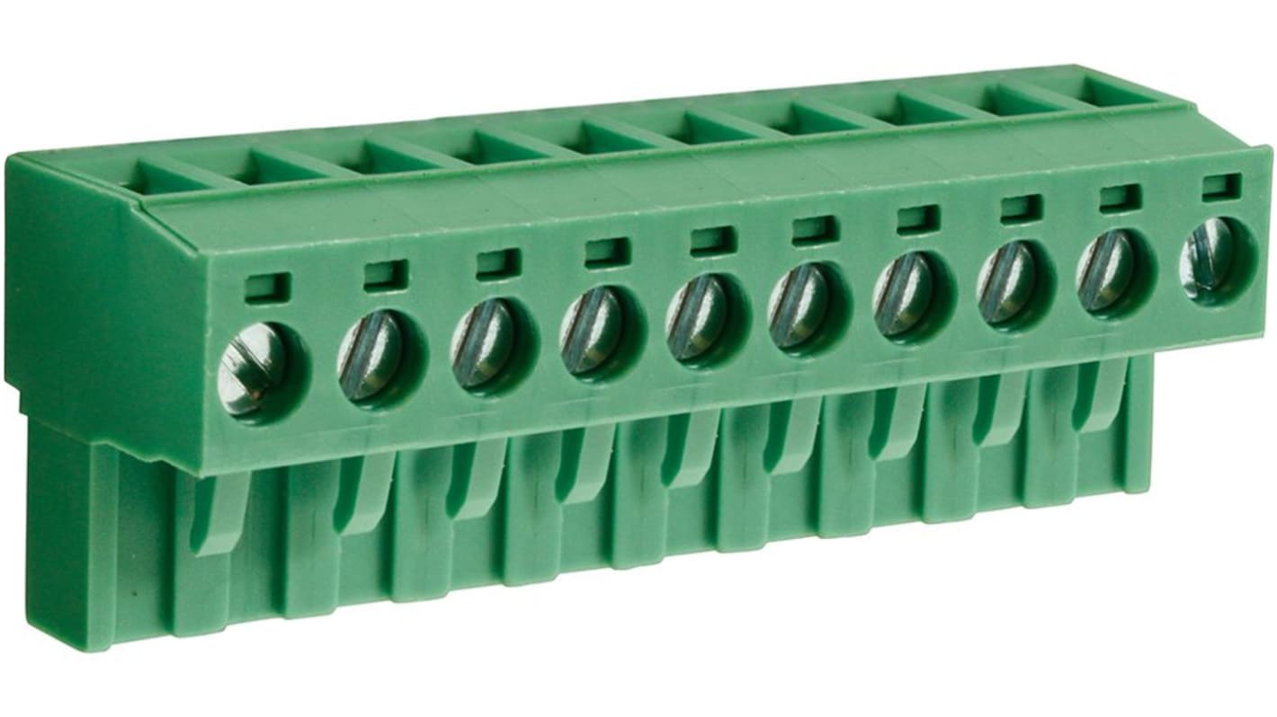 CAMDENBOSS 5.08mm Pitch 10 Way Pluggable Terminal Block, Feed Through Header, Cable Mount, Screw Termination