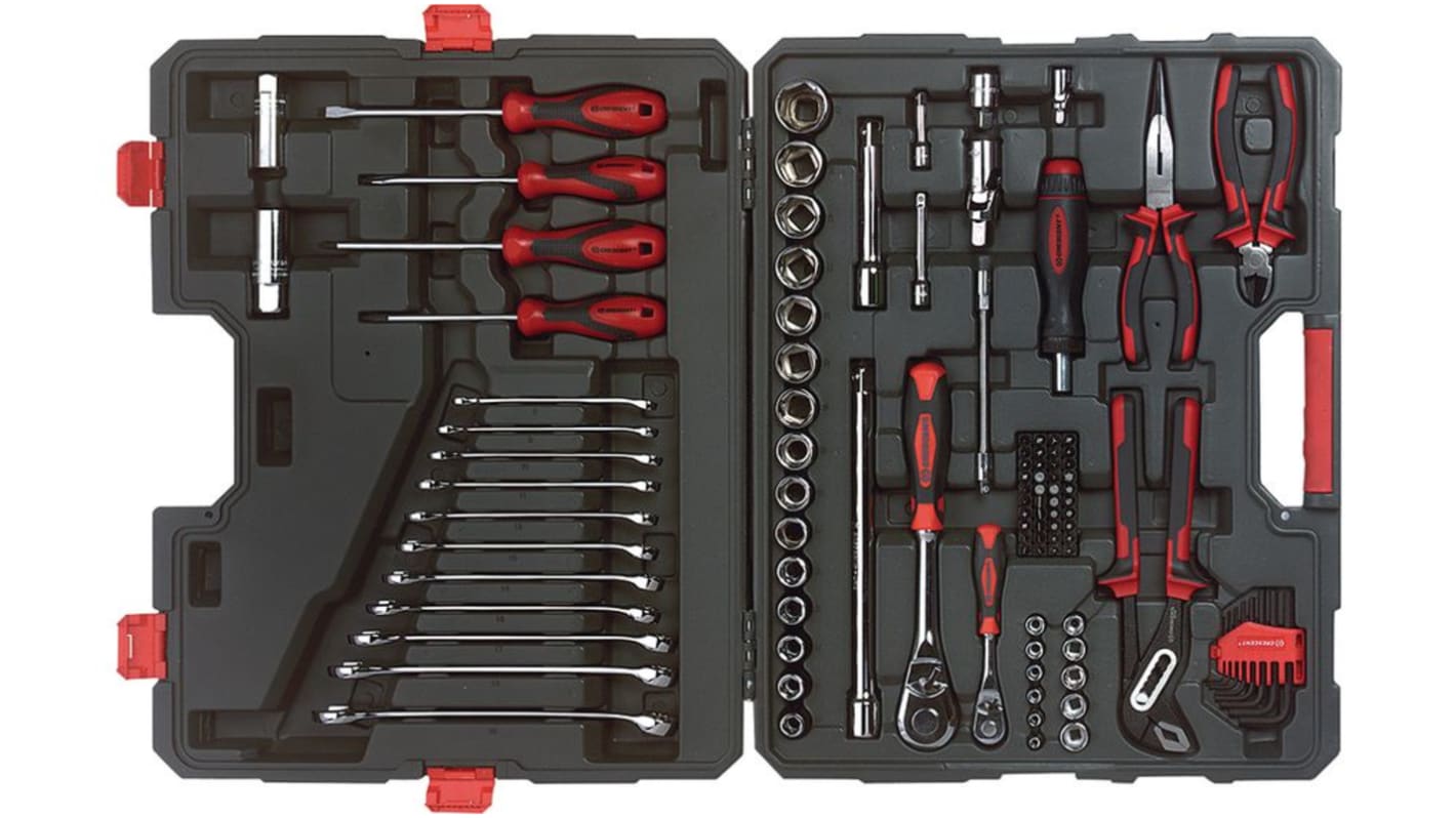 Crescent 110 Piece Professional 1/4 and 1/2 Drive Tool Set Tool Kit with Case