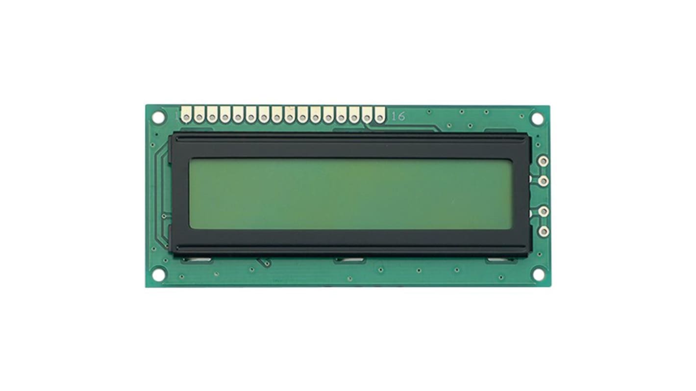 Display Elektronik DEM 16216 SYH-PY DEM 16216 SYH-PY Dot Matrix LCD Alphanumeric Display, Yellow-Green on, 2 Rows by 16