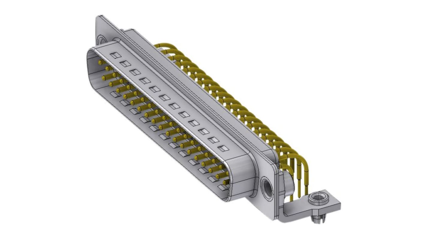 Conector D-sub Deltron, Serie DTS, paso 2.54mm, Recto, Montaje en PCB, Macho