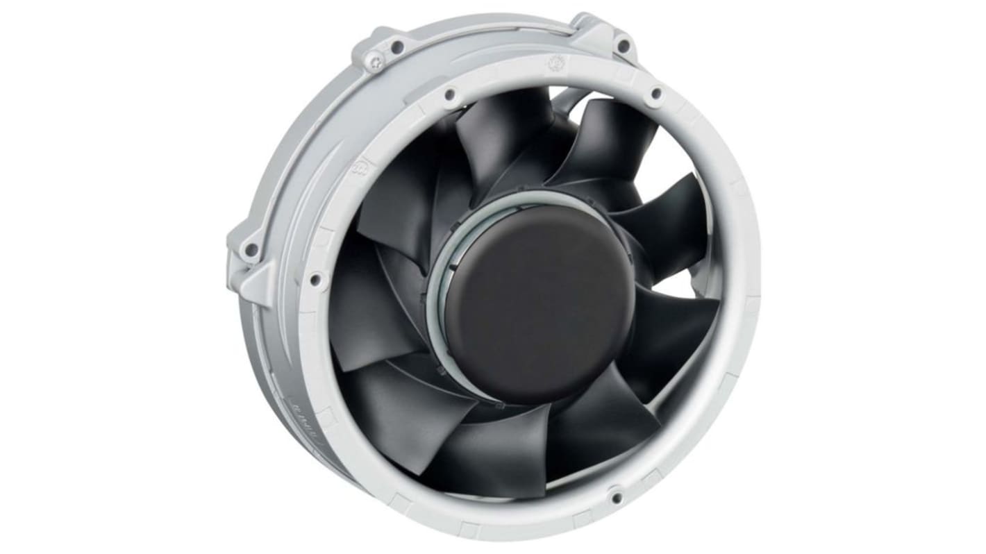 ebm-papst Axial Fan, 48 V dc, dc Operation, 1100m³/h, 300 → 360W, 5.5 AmA Max, 178 x 178 x 51mm