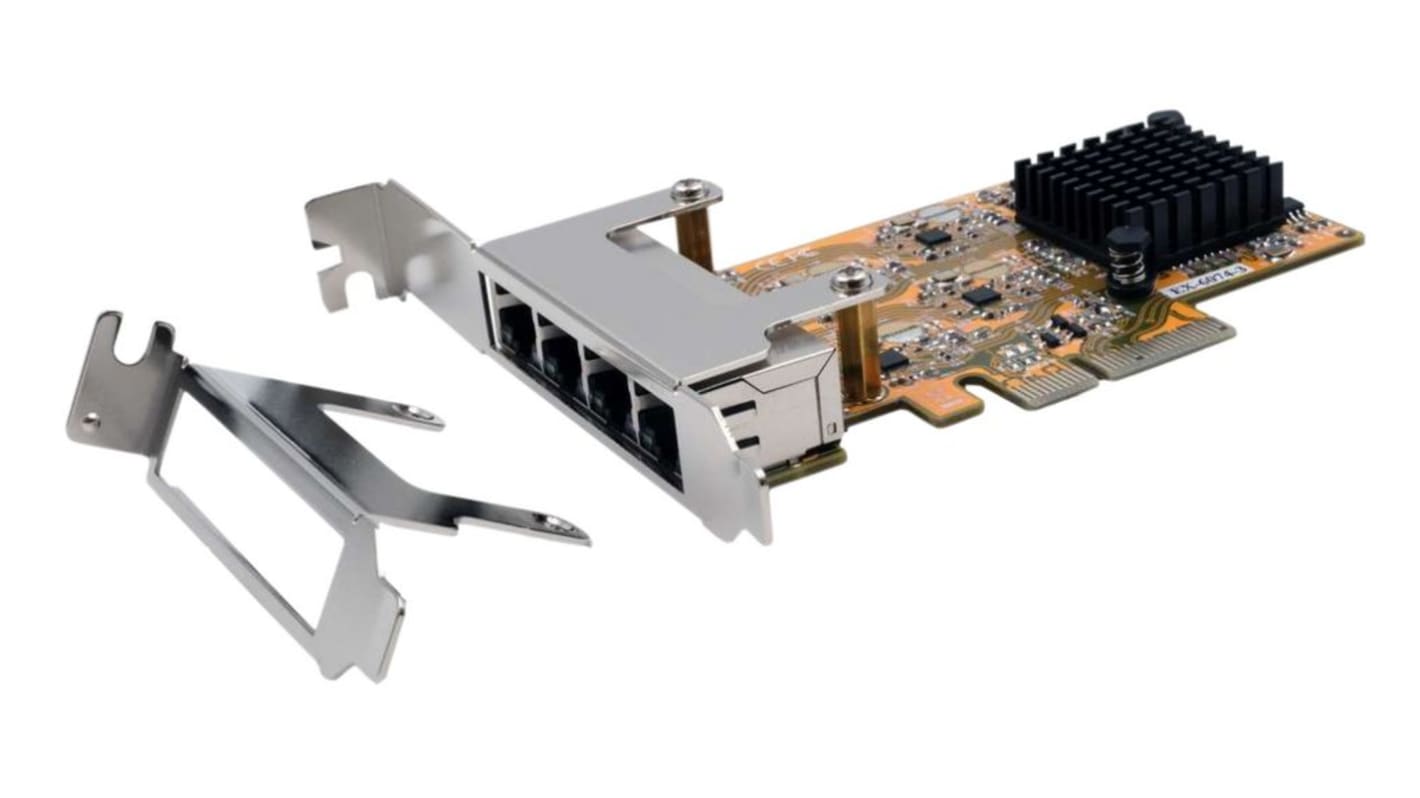 Exsys 4 PCIe Netzwerkkarte, 10/100/1000Mbit/s Ethernet, PCIe x4, Wake On LAN